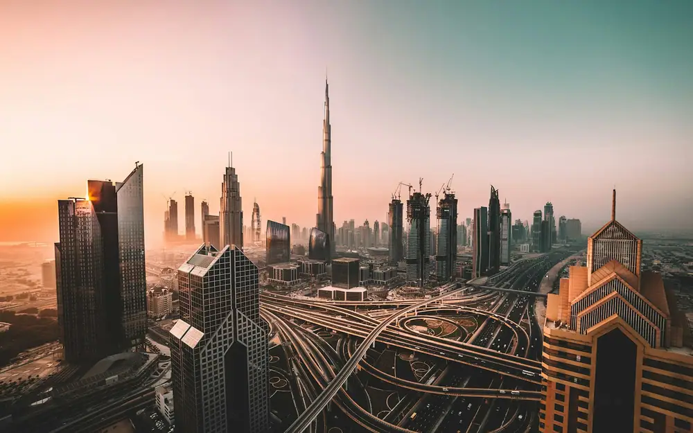 Burj Khalifa rising over the Dubai skyline