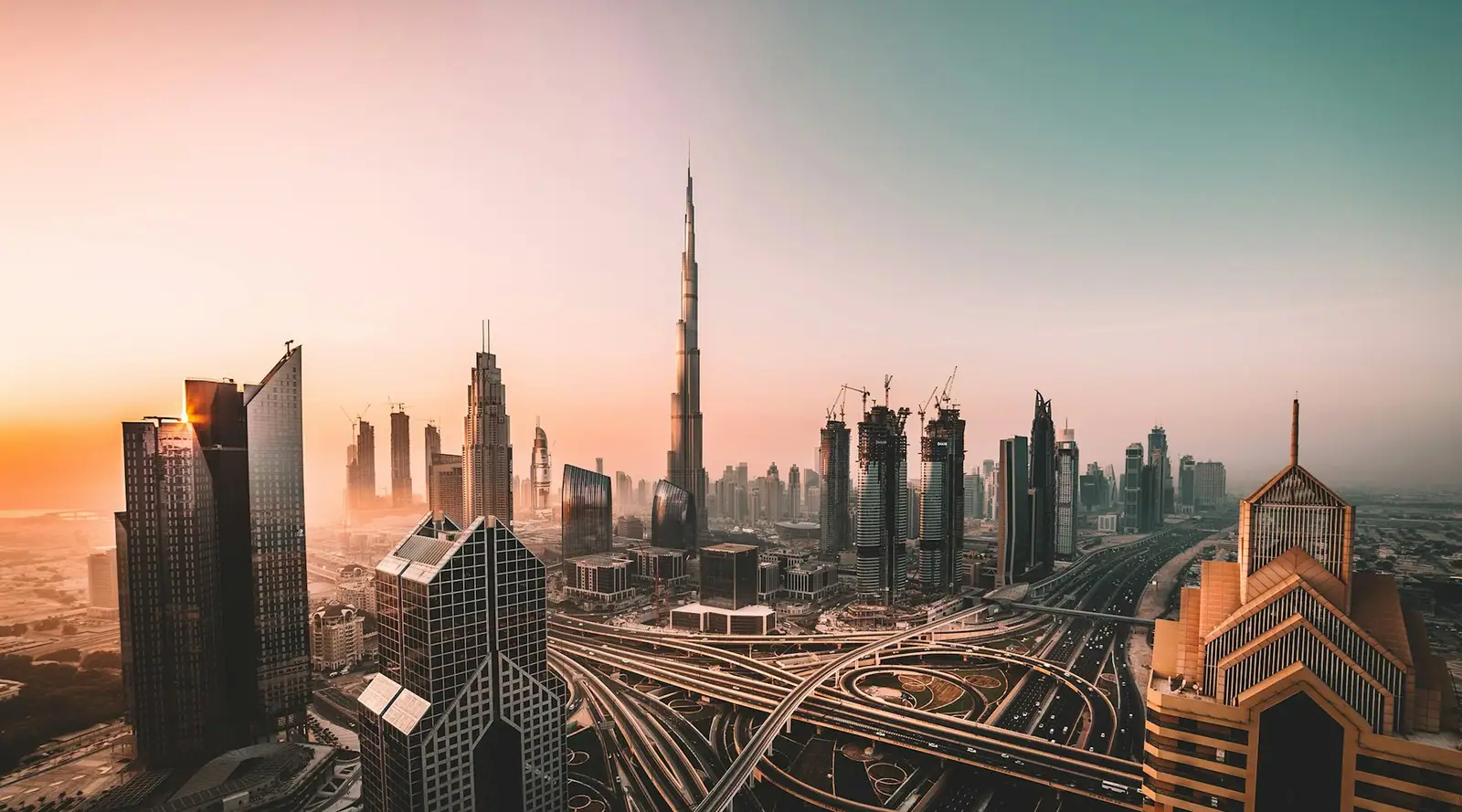 Burj Khalifa rising over the Dubai skyline