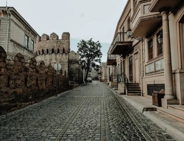 Historic stone walls in Baku Old City