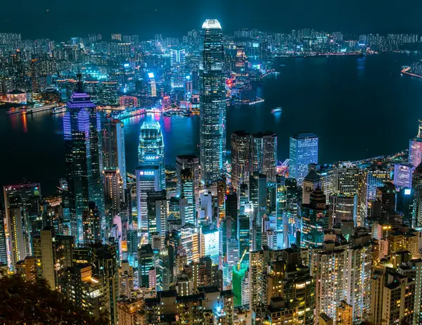 Hong Kong skyline at night from Victoria Peak